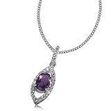 Goldmaid Damen-Collier PremiumShine 925 Sterlingsilber 1 Amethyst 32 Zirkonia 45 cm PS C4076S