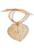 Real Aspen Lace Leaf Ornament - Gold
