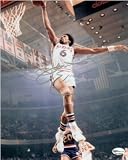 Julius Dr J Erving Autographed Philadelphia 76ers 8x10 Action Photo ~ White Jersey