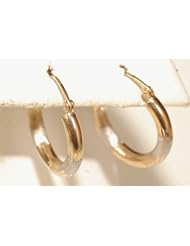 10k Two Tone Gold Hoop Baby/children Earring Brand New