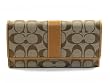 AUTHENTIC COACH HAMPTONS SIGNATURE CHECKBOOK WALLET (Khaki/Camel)