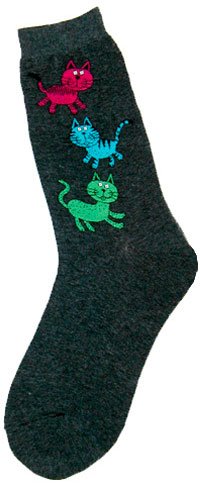 Women's Cute Bright Kitties Trouser Socks by Foot Traffic