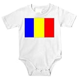 Onesie with map, Romanian, flag