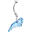 Light Blue State of North Carolina Belly Ring