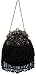 Vintage Flowers Seed Bead Flapper Clutch Evening Handbag, Clasp Purse w/Hidden Chain