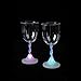 Flashing Panda LED Light Up Flashing 9 oz Wine Goblets, Lot of 4 Glasses