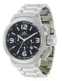 Adee Kaye Large Russian Diver Chronograph Watch With Black Dial