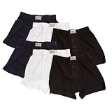 Mens Comfortable Lycra Stretch Button Fly Boxer Shorts (Pack of 6)