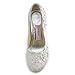 ElegantPark EP11099 Women's Closed Toe High Heel Appliques Rhinestones Lace Wedding Bridal Shoes