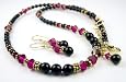 2 Piece Necklace and Earrings Set: July Ruby Genuine Swarovski Crystal Pearl & Birthstone Necklace in Sterling Silver