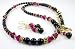 2 Piece Necklace and Earrings Set: July Ruby Swarovski Crystal Birthstone Beaded Necklaces with Black Pearls by Gemstone Gifts Handmade Jewelry