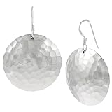 Sterling Silver Hammered Circle Earrings
