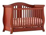 IMAGE OF Stork Craft Vittoria 3-in-1 Fixed Side Convertible Crib, Cognac