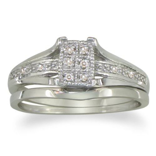 Discount Fantastic Low Priced Diamond Bridal Wedding Set in Sterling Silver