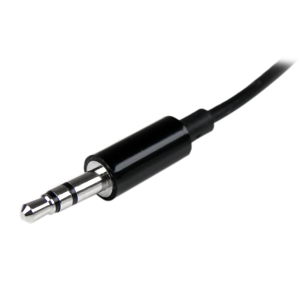 Black Slim Mini Jack Headphone Splitter Cable