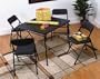 5-pc. Folding Table and Chair Set - Black