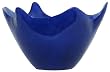 Colorful Recycled Art Glass Large Cobalt Blue Wave Rim Bowl 12"D, 7"H