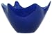 Colorful Recycled Art Glass Large Cobalt Blue Wave Rim Bowl 12"D, 7"H