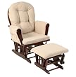 Stork Craft Hoop Glider and Ottoman Set, Cherry/Beige by Stork Craft