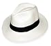 AUTHENTIC CLASSIC FEDORA STYLE PANAMA HAT WHITE STRAW (55cm (6-7/8), Natural White)