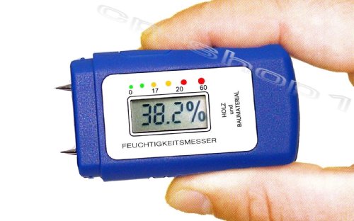 Feuchtigkeitsmessgerät für Wände, Brennholz, Holz, Estrich, Beton und weitere Baumaterialien