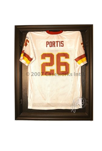 Washington Redskins Football Jersey Display Case with Removable Face and Black Finish Frame