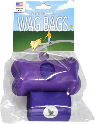 Wag Bags Dispenser Bone PURPLE (30 Bags)