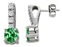 1.75 cttw 14K White Gold Plated 925 Sterling Silver Lab Created Emerald Earrings
