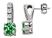1.75 cts 14K Gold Plated 925 Sterling Silver Genuine Lab Created Emerald Earrings