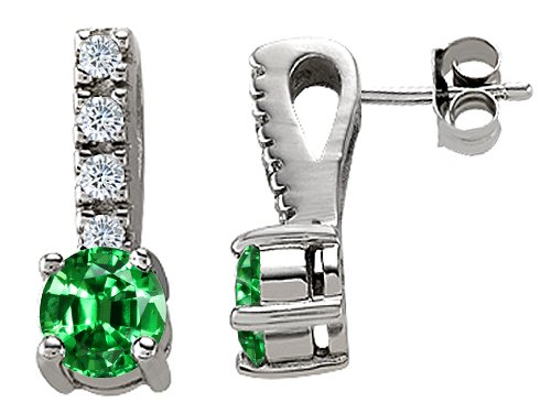 Buy 1.75 cttw 14K White Gold Plated 925 Sterling Silver Lab Created Emerald Earrings - gold-plated by Finejewelers