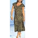 BellaDonnaModen Luftiges Strandkleid Sommerkleid Batik Khaki