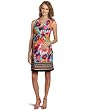 Maternal America Womens Maternity Boarder Print Mini Front Tie Dress