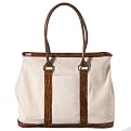 Mango Tango Canvas Tote Laptop Bag with Insert - Oatmeal (18")