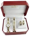 Peugeot Women's Cable Watch, Bracelet, and Earring Boxed Gift Set