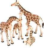 Eco Dome Giraffe Family: Realistic 4 piece Animal Figure Set