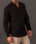 Band Collar Shirt Black