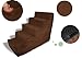 Best Pet Supplies 3-Step Foam Pet Stairs/Steps, 18 by 15 by 13-Inch, Dark Brown Suede