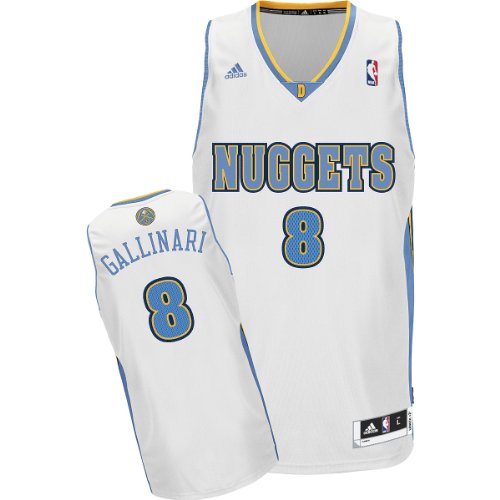NBA Men's Denver Nuggets Danilo Gallinari Revolution 30 Home Swingman Jersey (White, Medium)
