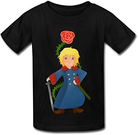 Kids Boy's & Girl's Little Prince Rose Lead Poster Best Tee Size L Black