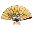 Handmade Folding Decorative Wall Fan With Stand - Chinese Great Wall Design