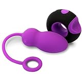 Odeco USB Rechargeable Wireless Remote Control Vibrating Silicone Bullet Egg LED Light 7-Frequency Pleasure Adult Sex Toys Vibe for Women or Couples (Purple+Black)