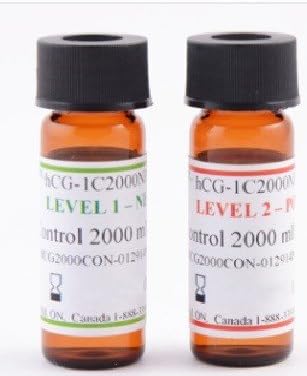 BTNX HCG-1C2000NP-1 RR P/N hCG 2000mIU Controls (2 - 1 mL Vials) Sufficient for 5 +ve / 5 -ve QC testing 1 EA