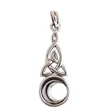 Sterling Silver Crescent Moon Celtic Knot Tiquetra Trinity Pendant
