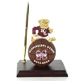 Mississippi State Bulldogs Team Spirit Mascot Basketball Clock and Pen Desk Set