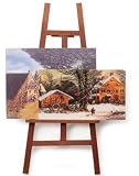 Miniature Artist Easel W/2 Paintings