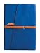 Milano Pocket Journal Diary, Genuine Blue Patent Leather, Lined, Leather Wrap Closure, 3x5"