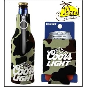 (2) Coors Light Camo Beer Can and Bottle Koozie Cooler by 