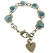 Stainless Steel Heart Charm Bracelet Blue Stones Girls Ladies By Bucasi