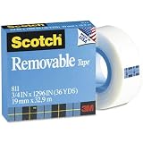MMM811341296 Removable Matte Write-On Tape, 3/4 x 1296, 1 Core
