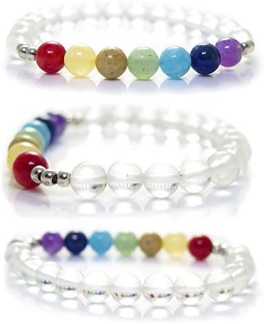 7 Chakra - A Beaded Bracelet with SilverTone accents By Kanti Design